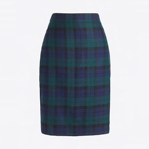 j.crew tartan plaid pencil skirt